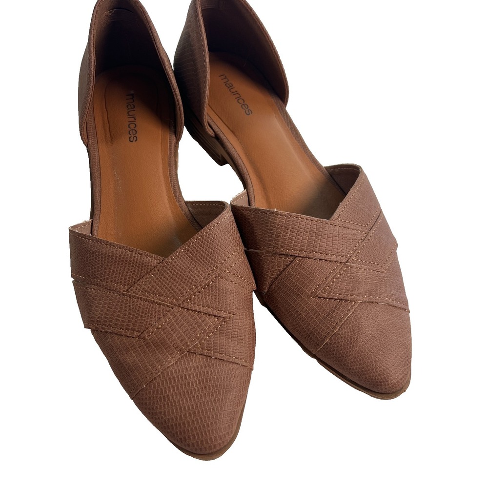 Maurices Women's Shoes Size 8.5 Brown D'Orsay Flats Pointed Toe Casual